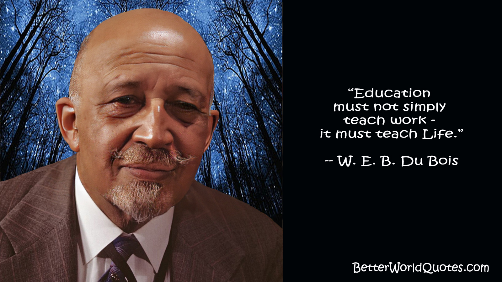 W. E. B. Du Bois: Education must not simply teach work - it must teach Life.